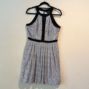 White House Black Market Sleeveless Black/White Midi Dress